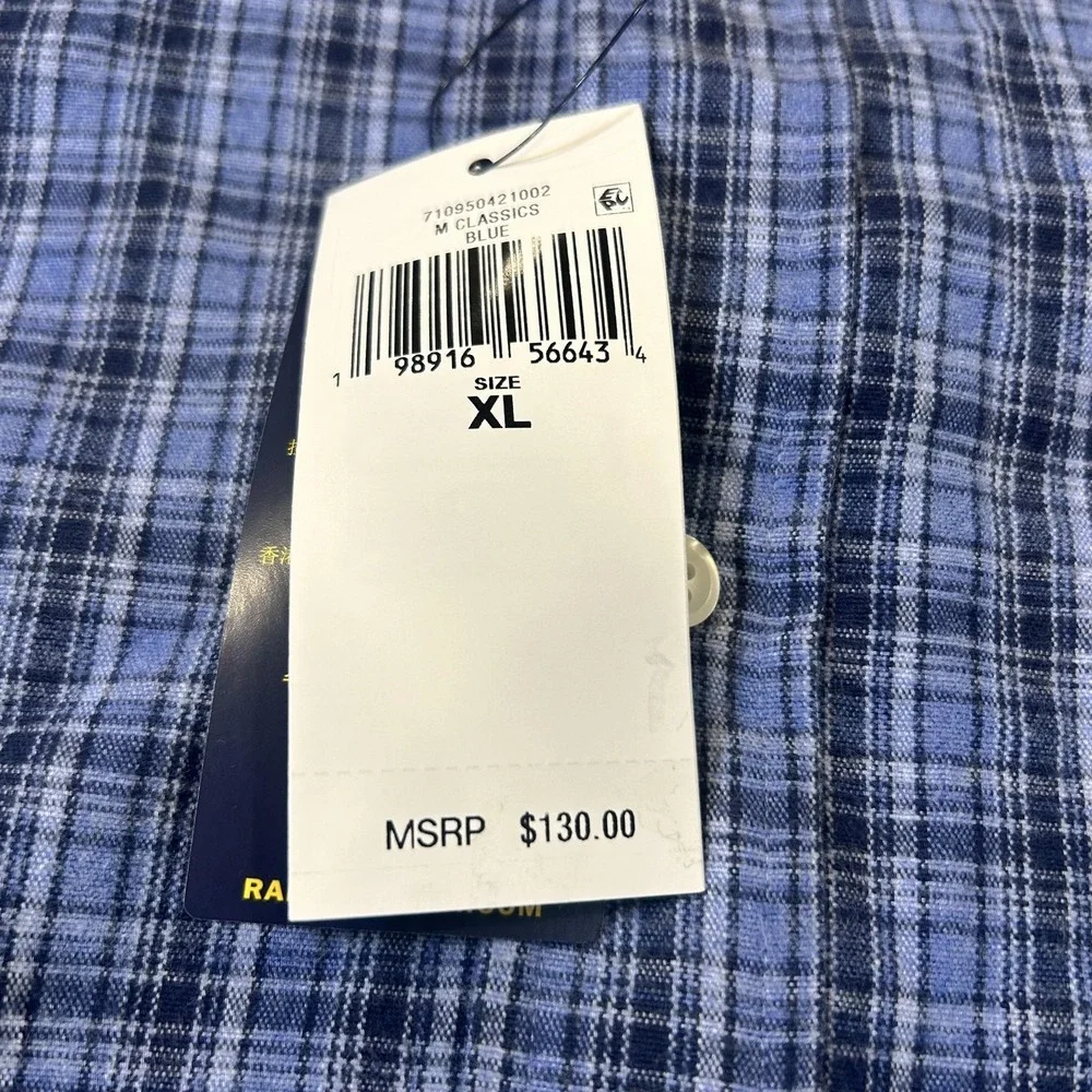 Polo Ralph Lauren Shirt Mens XL Blue Plaid Button Down Classic Fit Cotton NWT